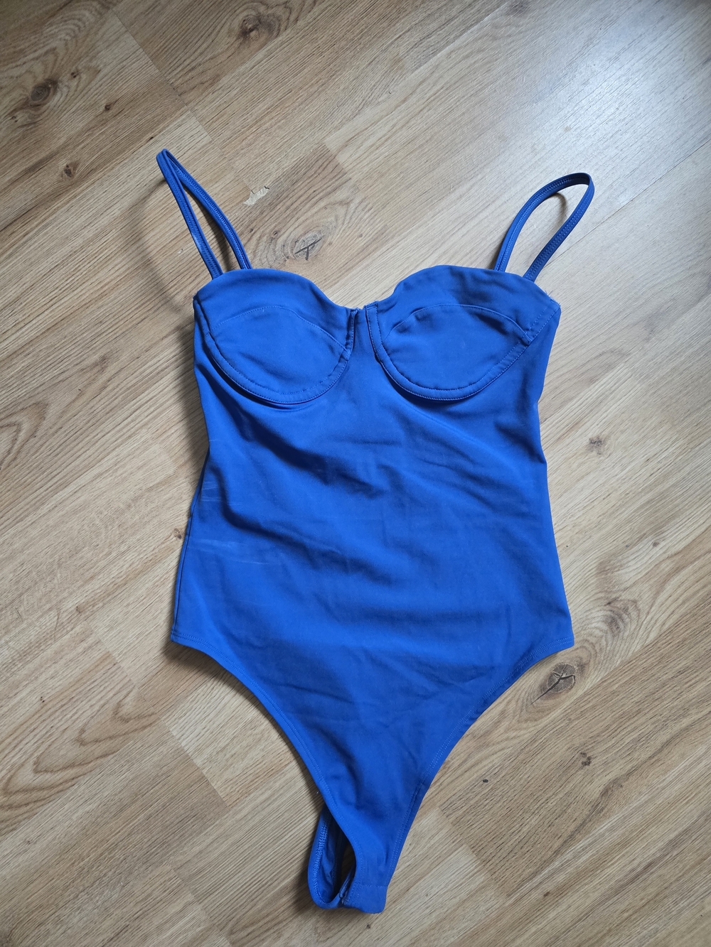 EUC Anine Bing Sport Royal Blue Underwire Bodysuit Thong Back Adjustable Straps